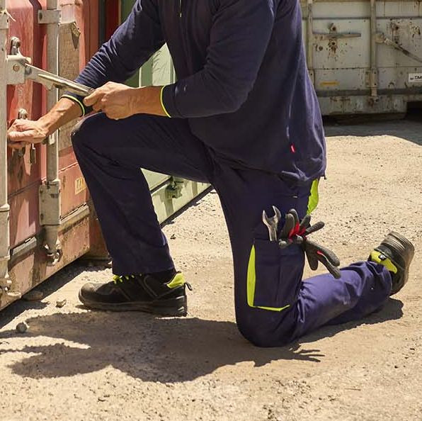 PANTALON STRETCH MULTIPOCHES BICOLORE