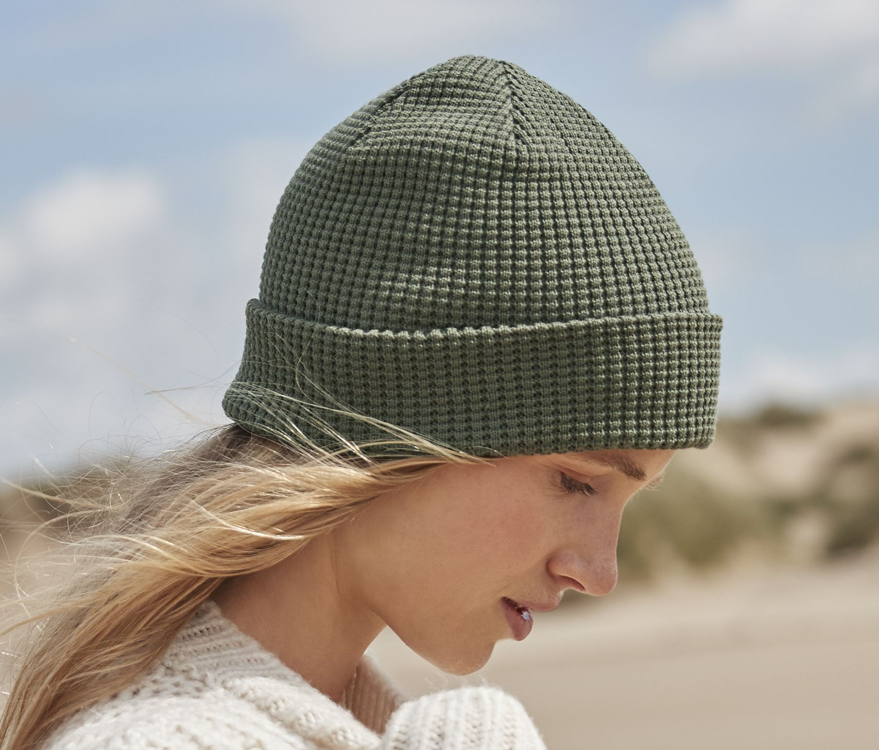 ORGANIC COTTON WAFFLE BEANIE