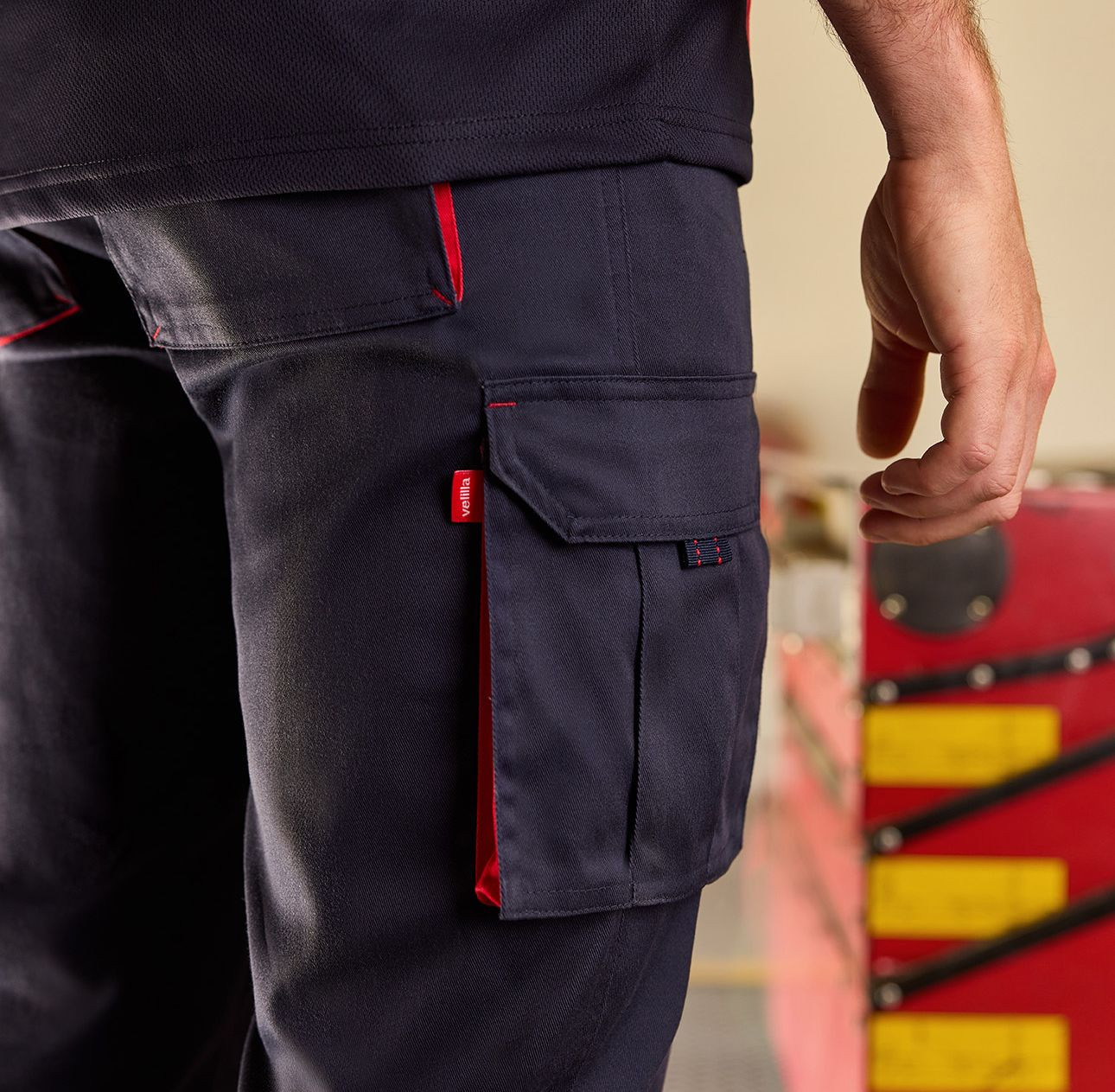 PANTALON STRETCH MULTIPOCHES BICOLORE