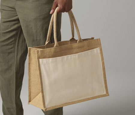 COTTON PUCKET JUTE SHOPPER