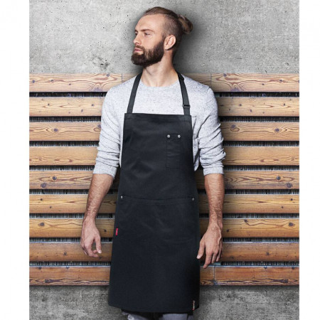 BIB APRON WITH BUCKLE AND POCKETS