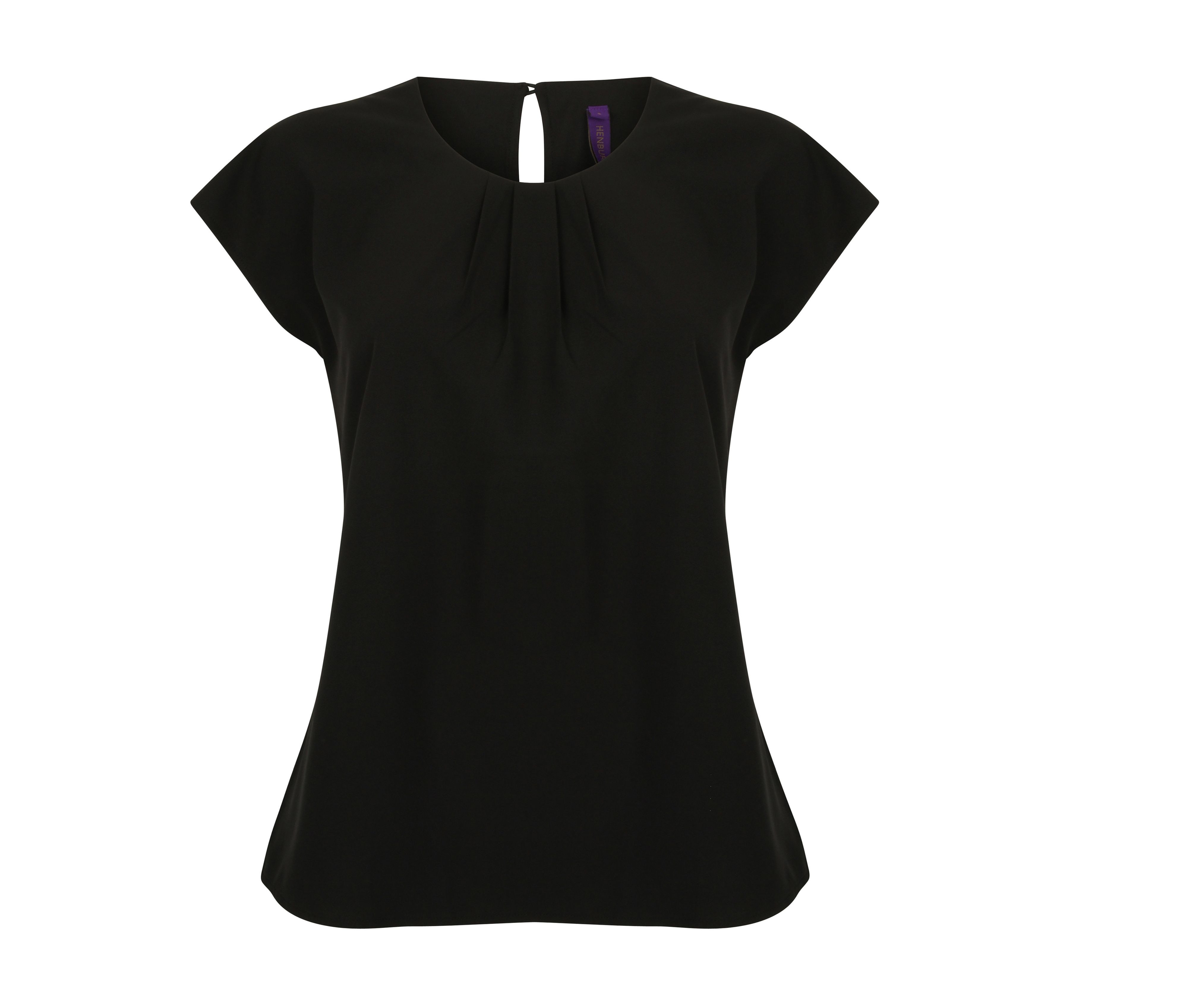 LADIES PLEAT FRONT S/S BLOUSE