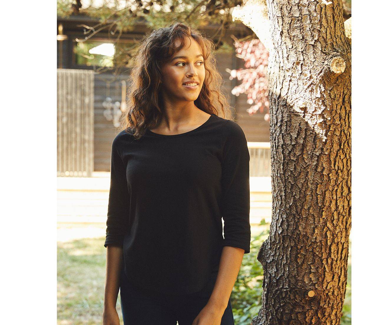 LADIES THREE QUARTER SLEEVE T-SHIRT