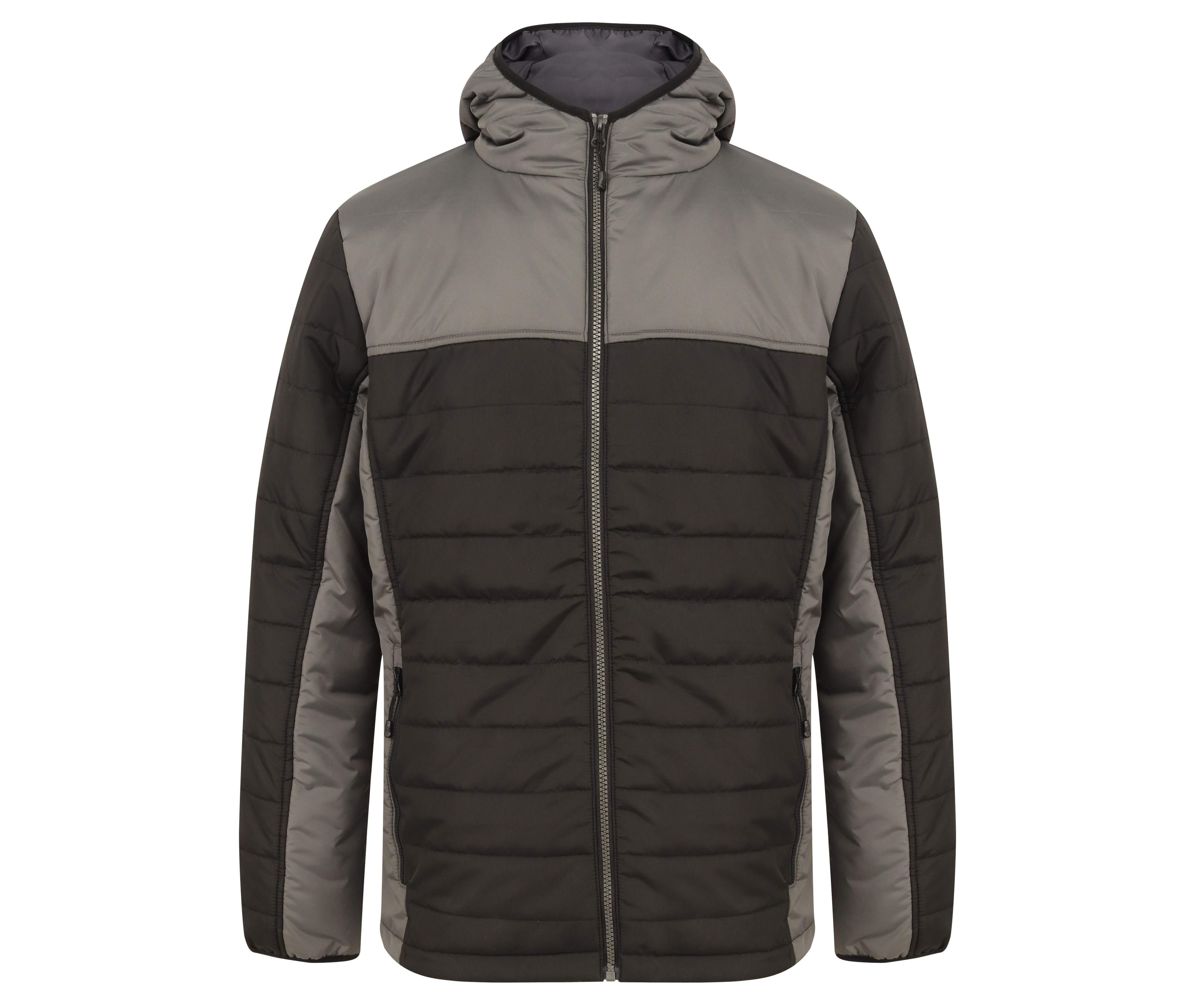 HOODED CONTRAST PUFFER JACKET