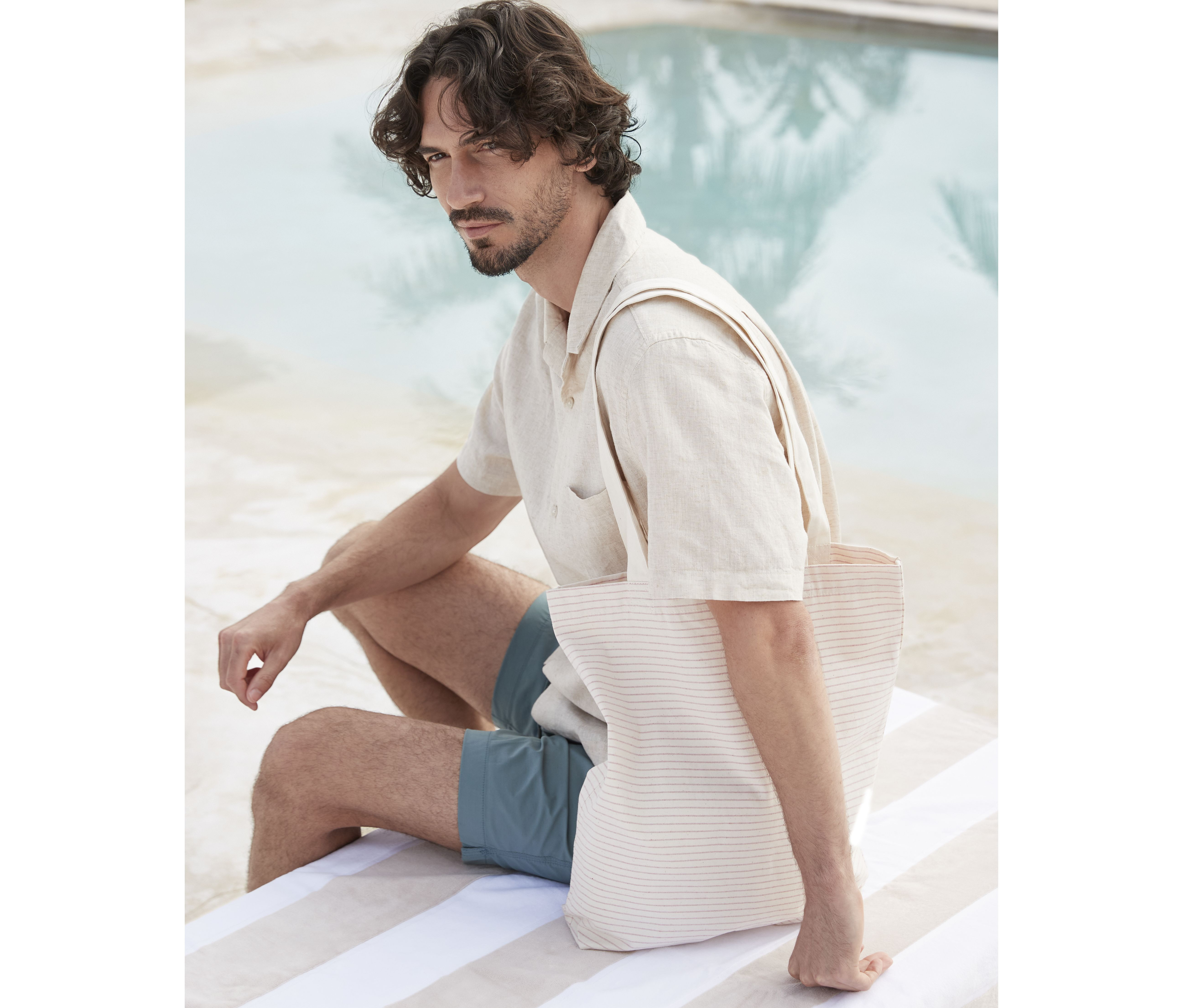 STRIPED ORGANIC COTTON TOTE