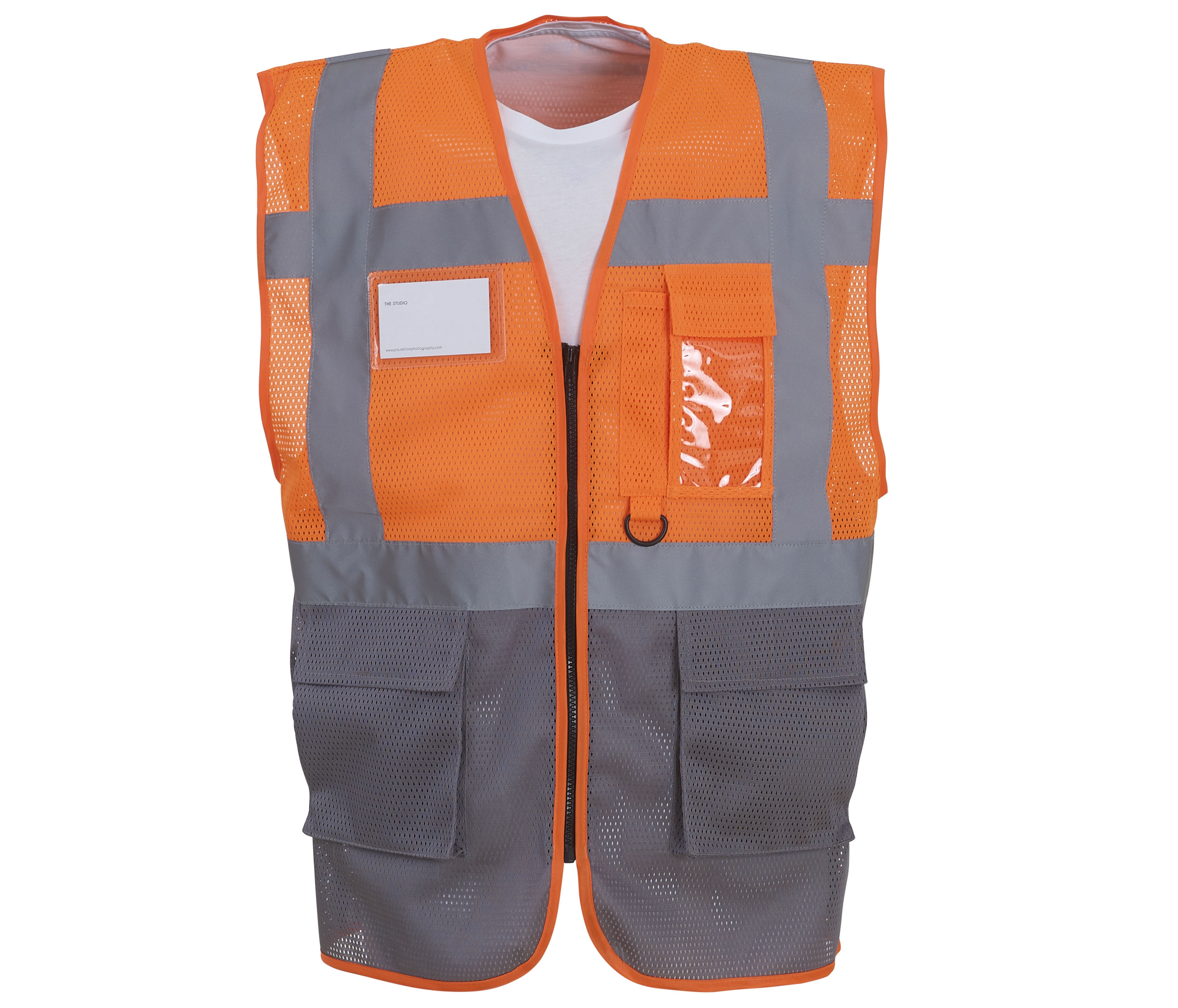 HI-VIS TOP COOL RECYCLED OPEN MESH EXECUTIVE WAISTCOAT