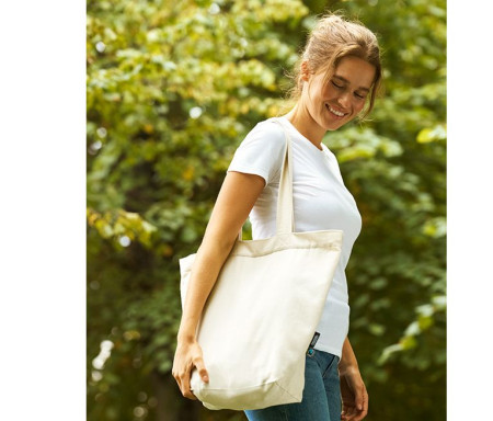 SHOPPING BAG WITH ZIPPER