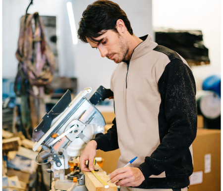 SWEAT BICOLORE COL ZIPPÉ