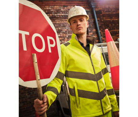 HI-VIS PRO CONTRACT ABLAZE 2 LAYER SOFTSHELL JACKET (CLASS 3)