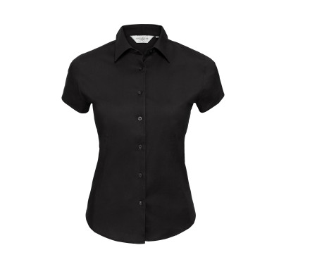 LADIES' SHORT SLEEVE FITTED STRETCH SHIRT