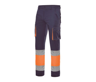 PANTALON STRETCH BICOLORE MULTIPOCHES
