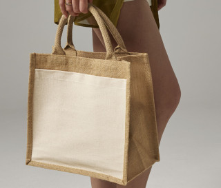COTTON POCKET JUTE MIDI TOTE