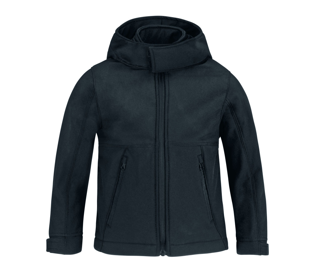 Veste softshell à capuche enfant B&C personnalisé