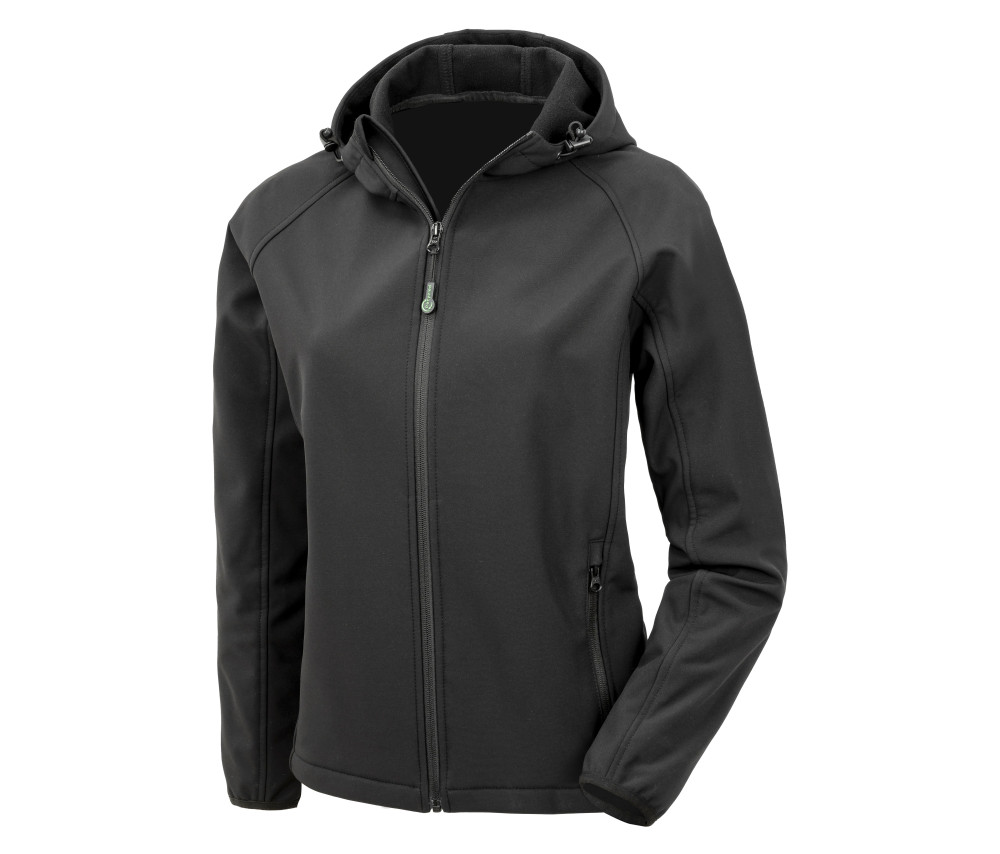 RECYCLED 3-LAYER PRINTABLE WOMENS HOODED SOFTSHELL RESULT personnalisé